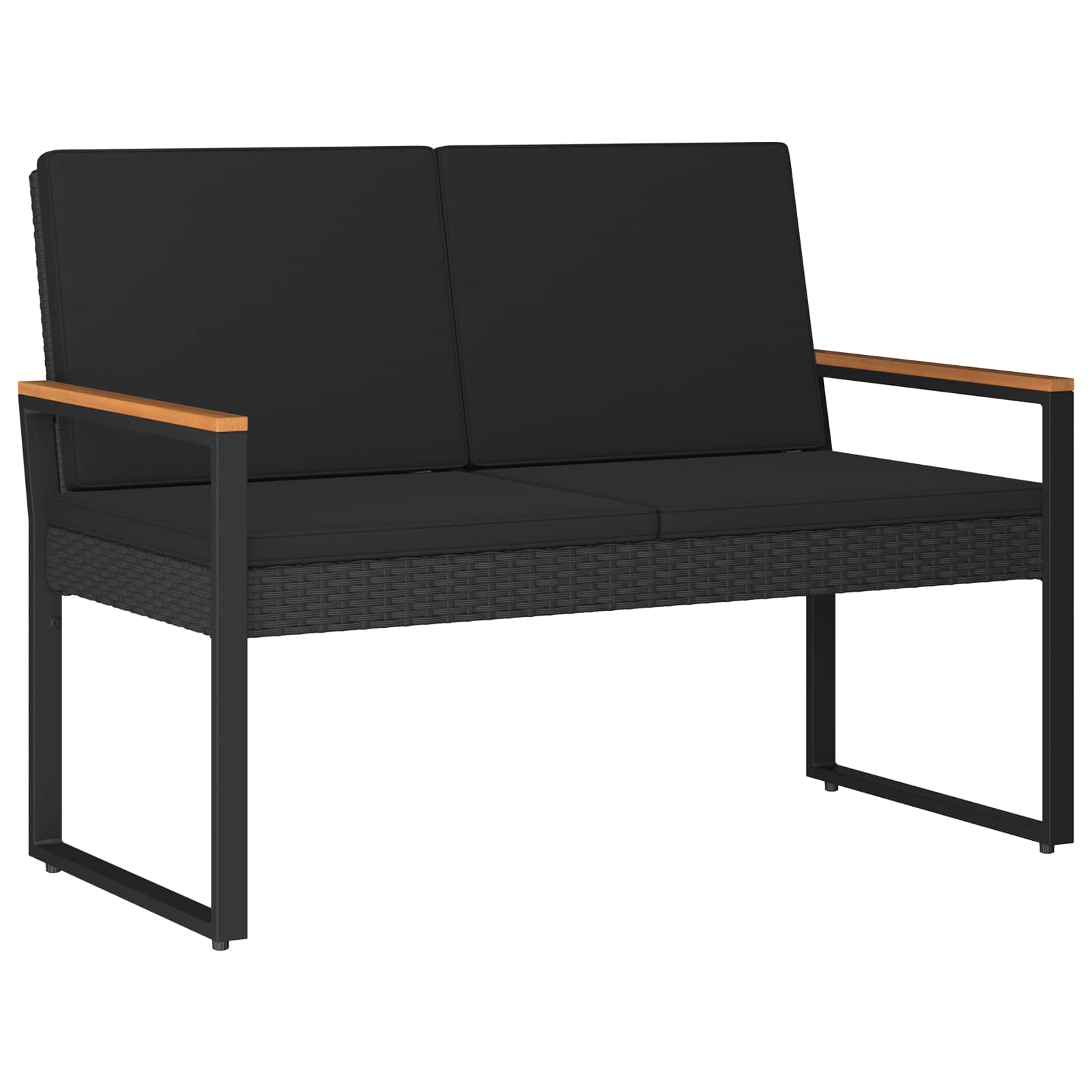 Gartenmöbel Set 4 Stk. Schwarz Poly-Rattan