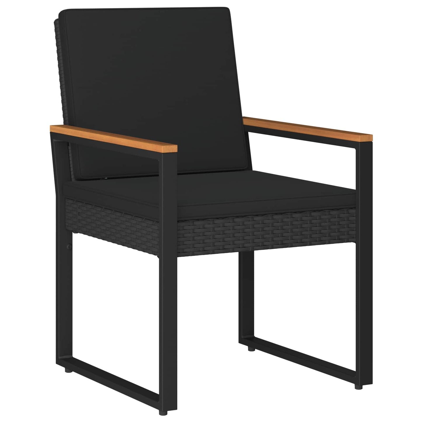 Gartenmöbel Set 4 stk. Schwarz Poly-Rattan