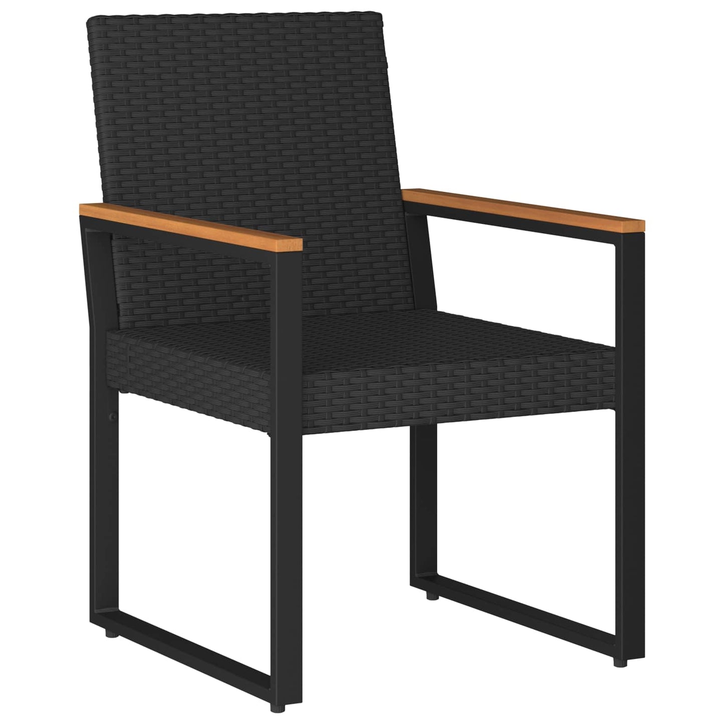 Gartenmöbel Set 4 Stk. Schwarz und Cremeweiß Poly-Rattan