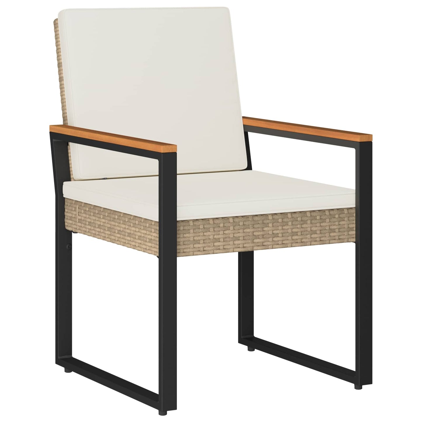 Gartenmöbel Set 4 Stk. Beige und Cremeweiß Poly-Rattan