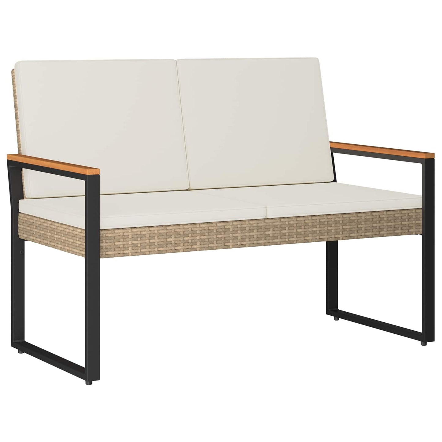 Gartenmöbel Set 4 Stk. Beige und Cremeweiß Poly-Rattan