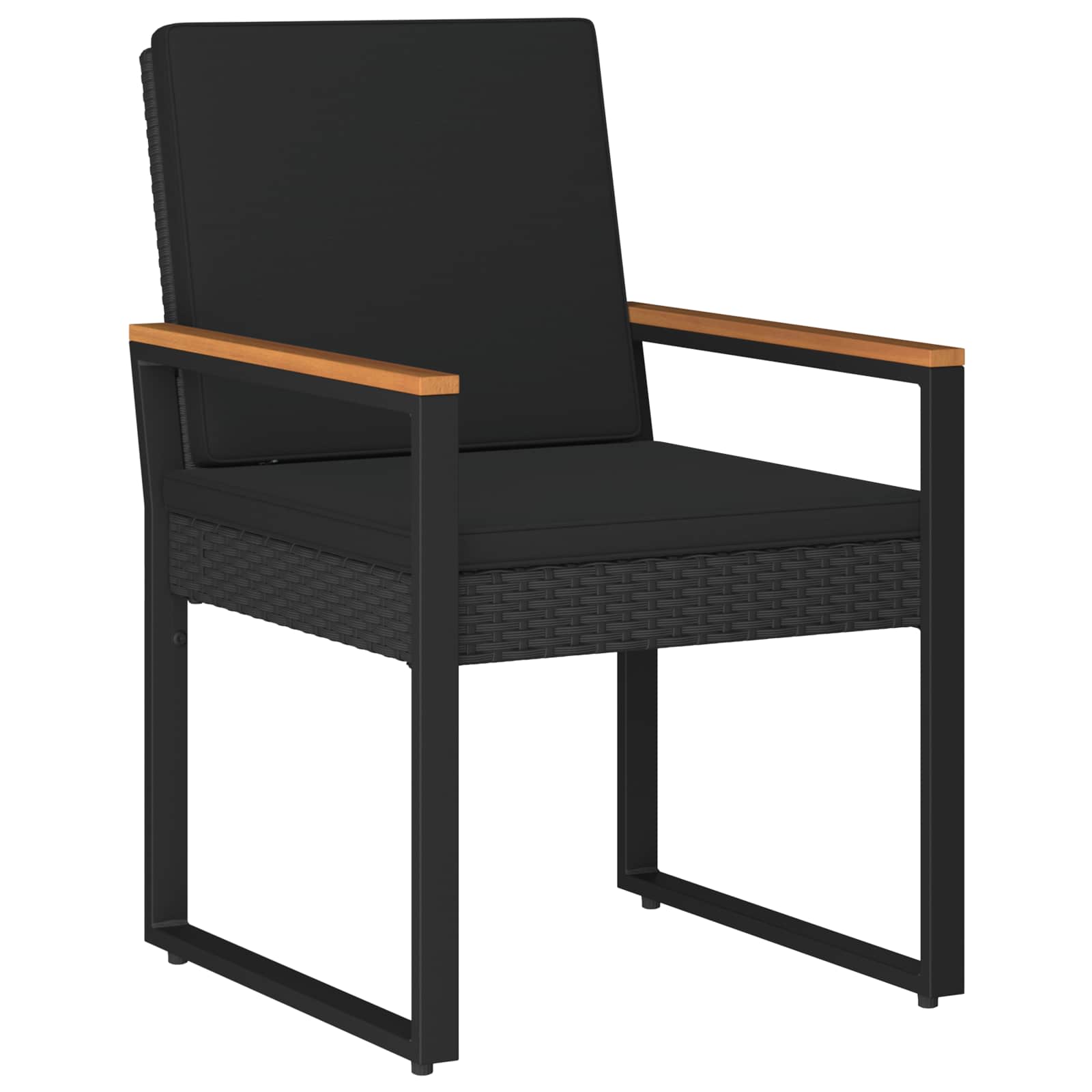 Gartenmöbel Set 3 Stk. Schwarz Poly-Rattan