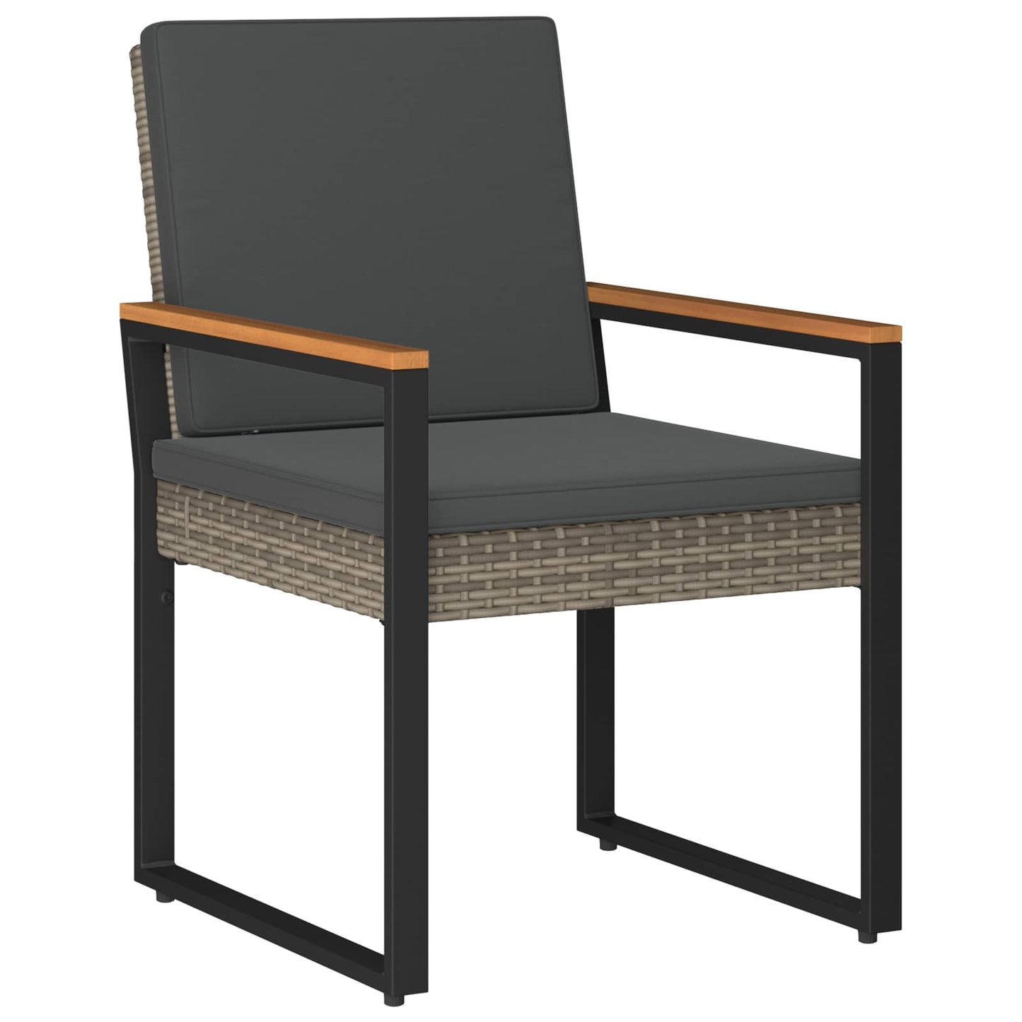 Gartenmöbel Set 3 Stk. Grau und Dunkelgrau Poly-Rattan
