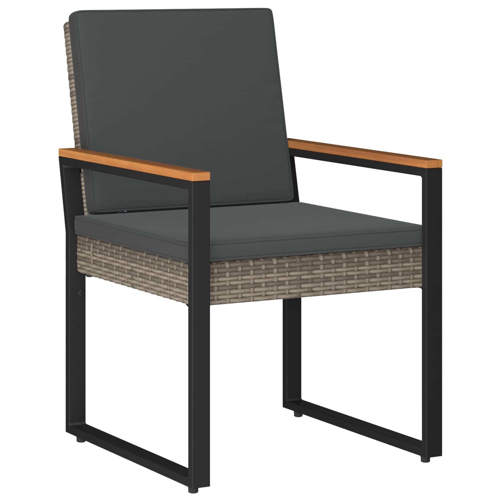 Gartenmöbel Set 3 Stk. Grau und Dunkelgrau Poly-Rattan