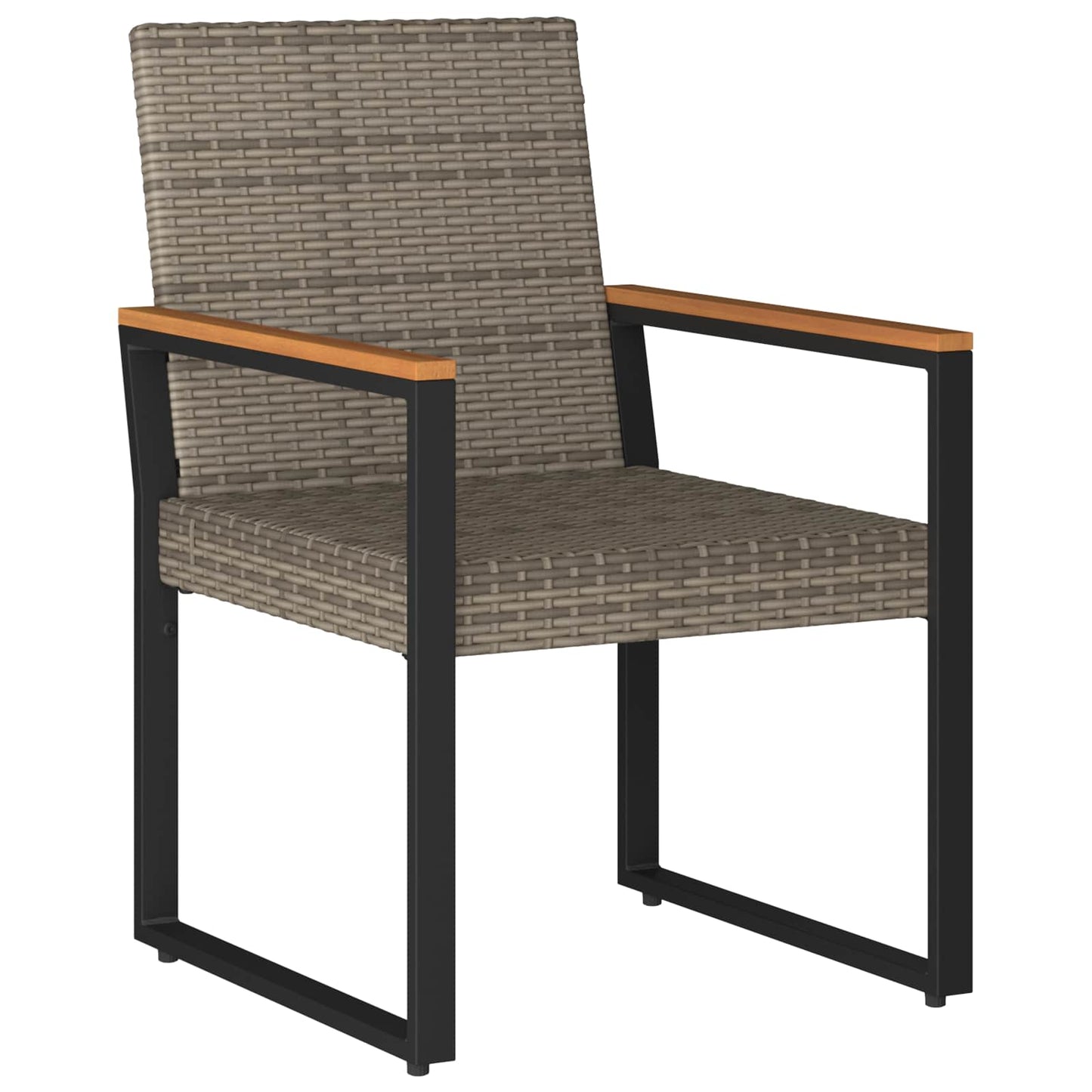 Gartenmöbel Set 3 Stk. Grau und Dunkelgrau Poly-Rattan