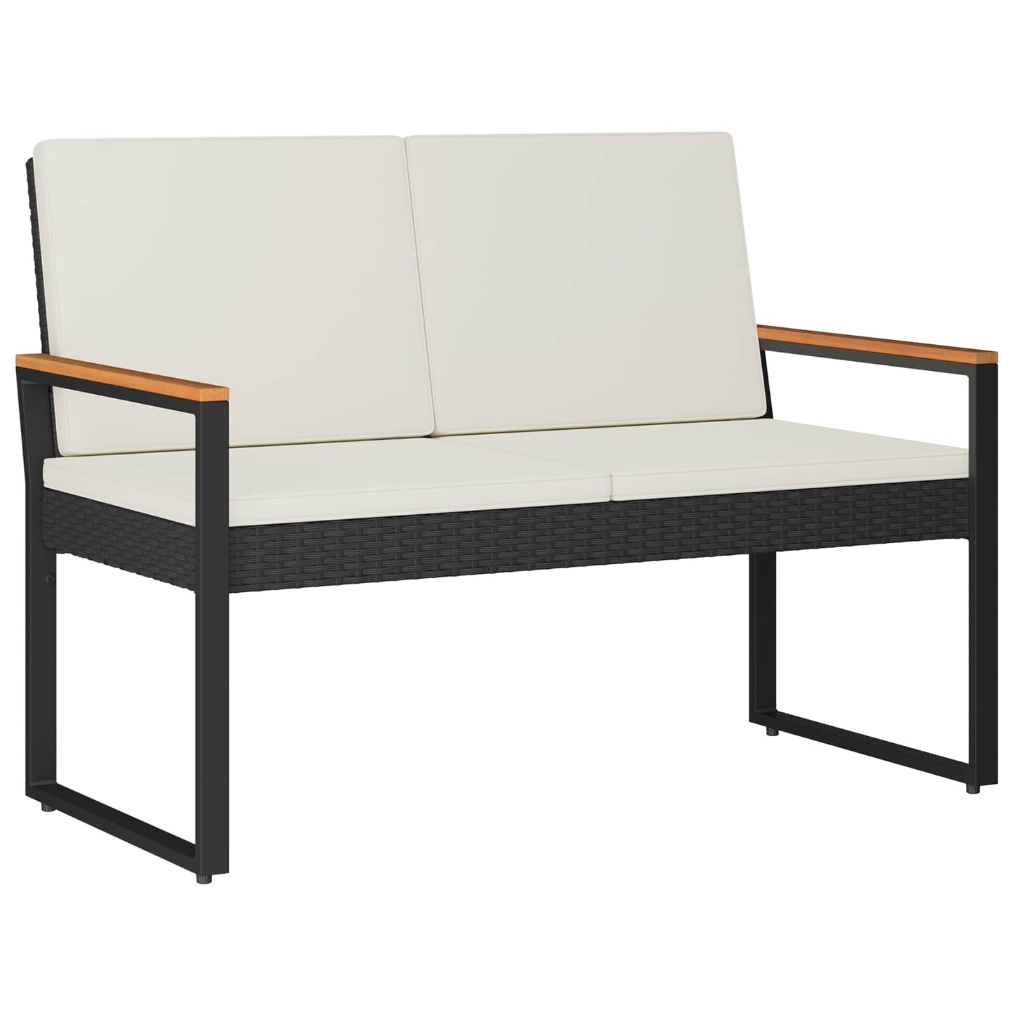 Bank Outdoor 2 -Seater 107 x 61 x 80 cm Poly-Rattan Rechteckig