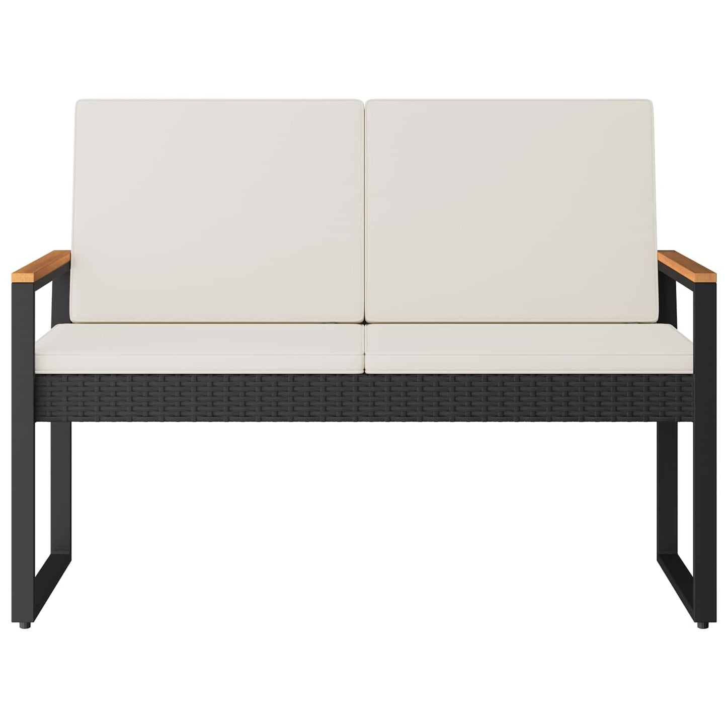Bank Outdoor 2 -Seater 107 x 61 x 80 cm Poly-Rattan Rechteckig