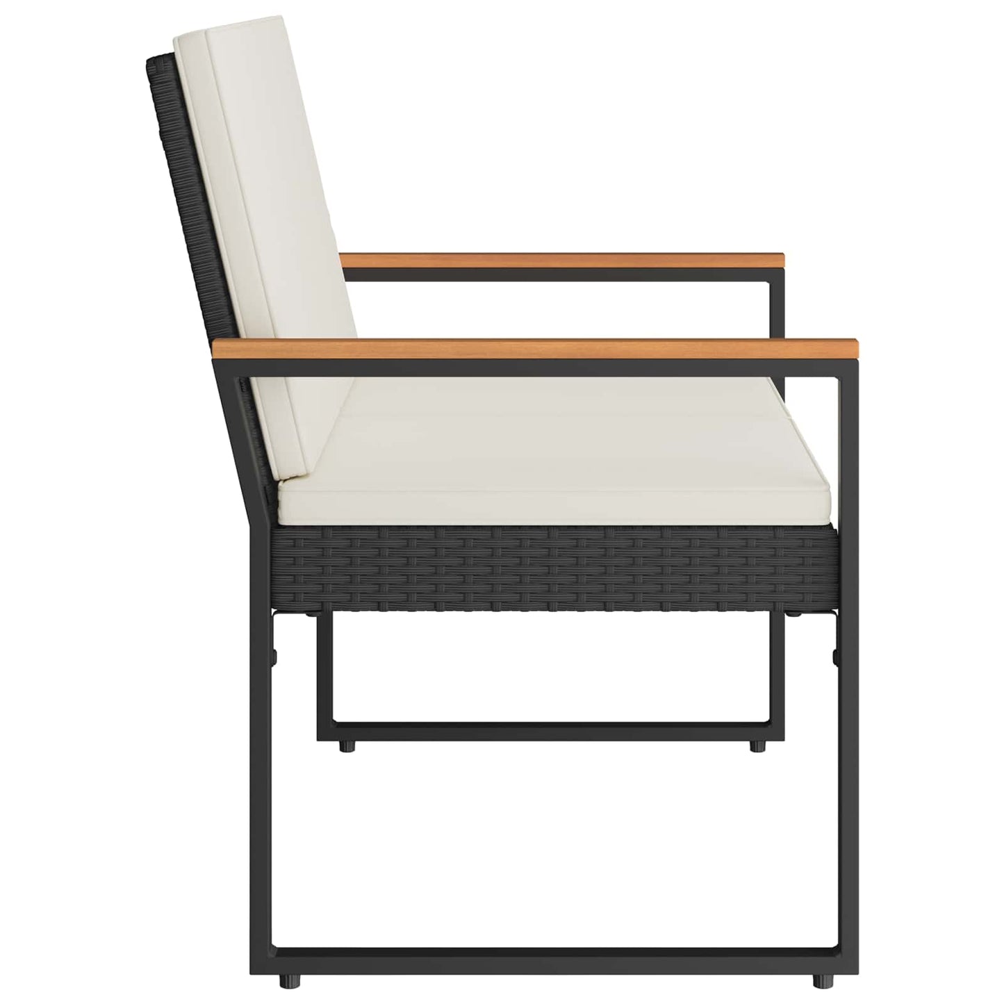 Bank Outdoor 2 -Seater 107 x 61 x 80 cm Poly-Rattan Rechteckig