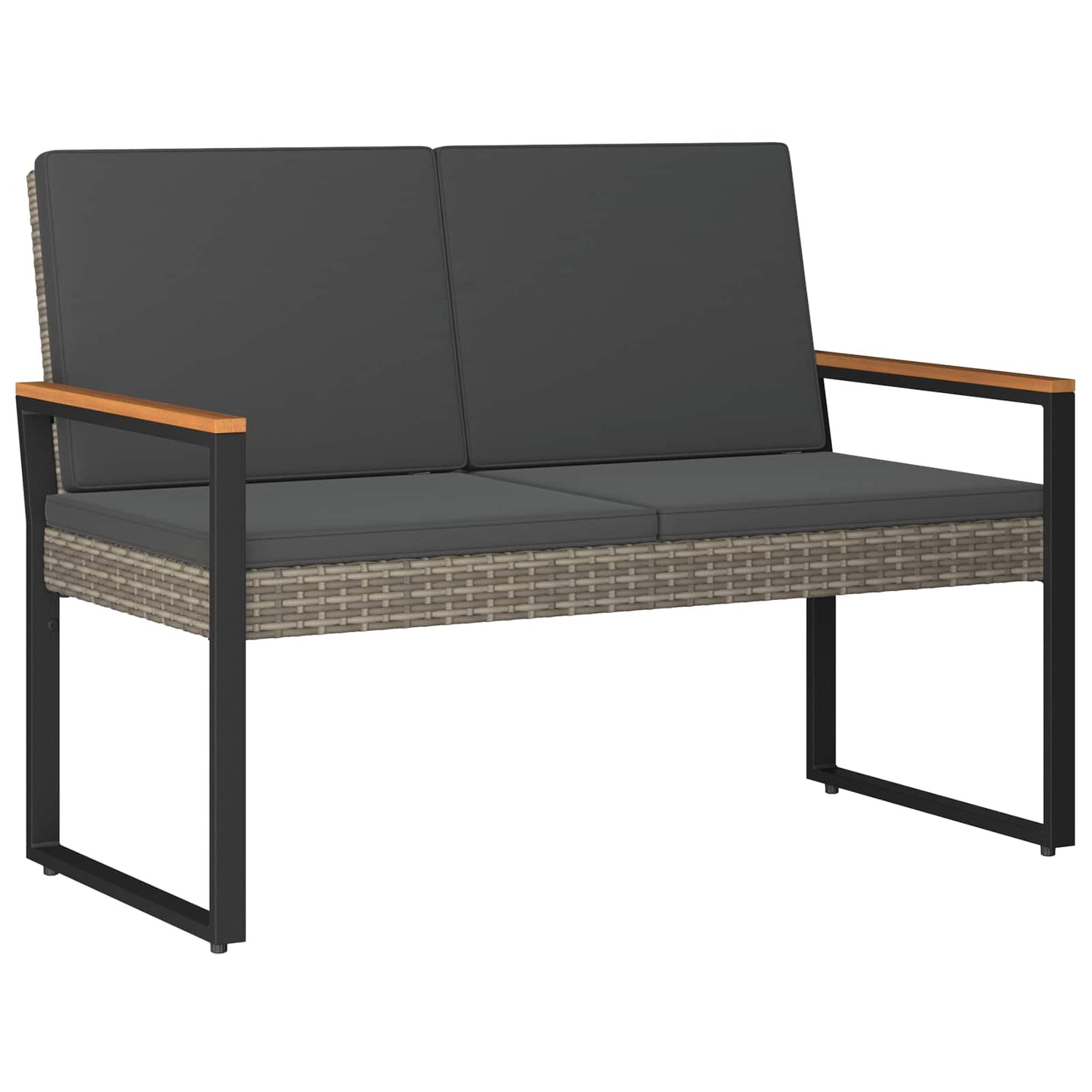 Bank Outdoor 2 -Seater 107 x 61 x 80 cm Poly-Rattan Rechteckig
