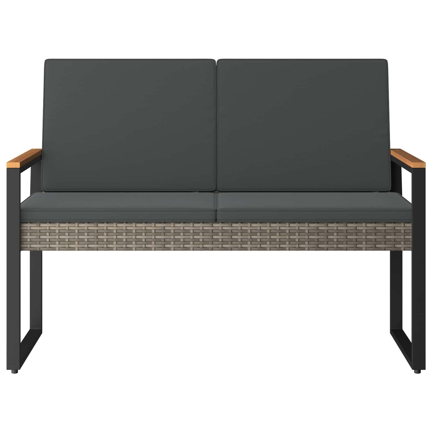 Bank Outdoor 2 -Seater 107 x 61 x 80 cm Poly-Rattan Rechteckig
