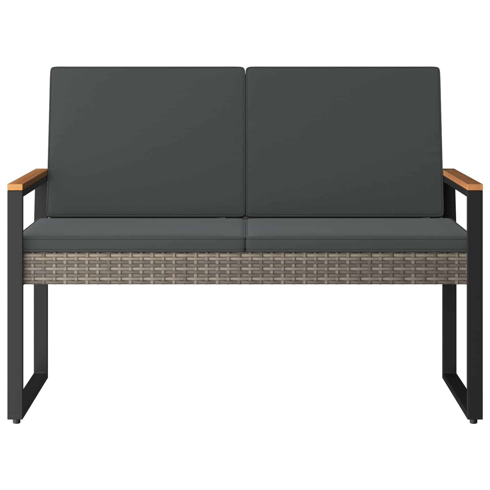 Bank Outdoor 2 -Seater 107 x 61 x 80 cm Poly-Rattan Rechteckig