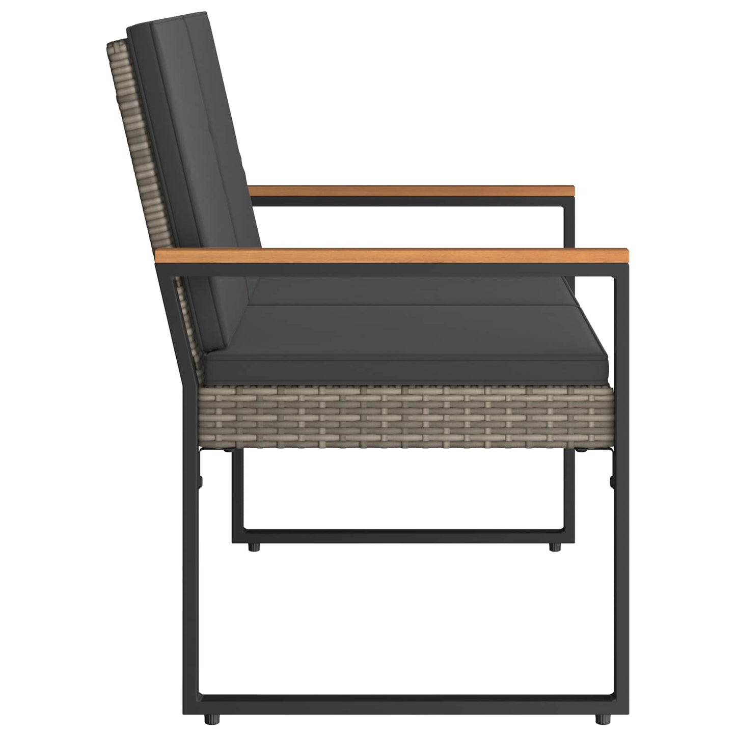Bank Outdoor 2 -Seater 107 x 61 x 80 cm Poly-Rattan Rechteckig