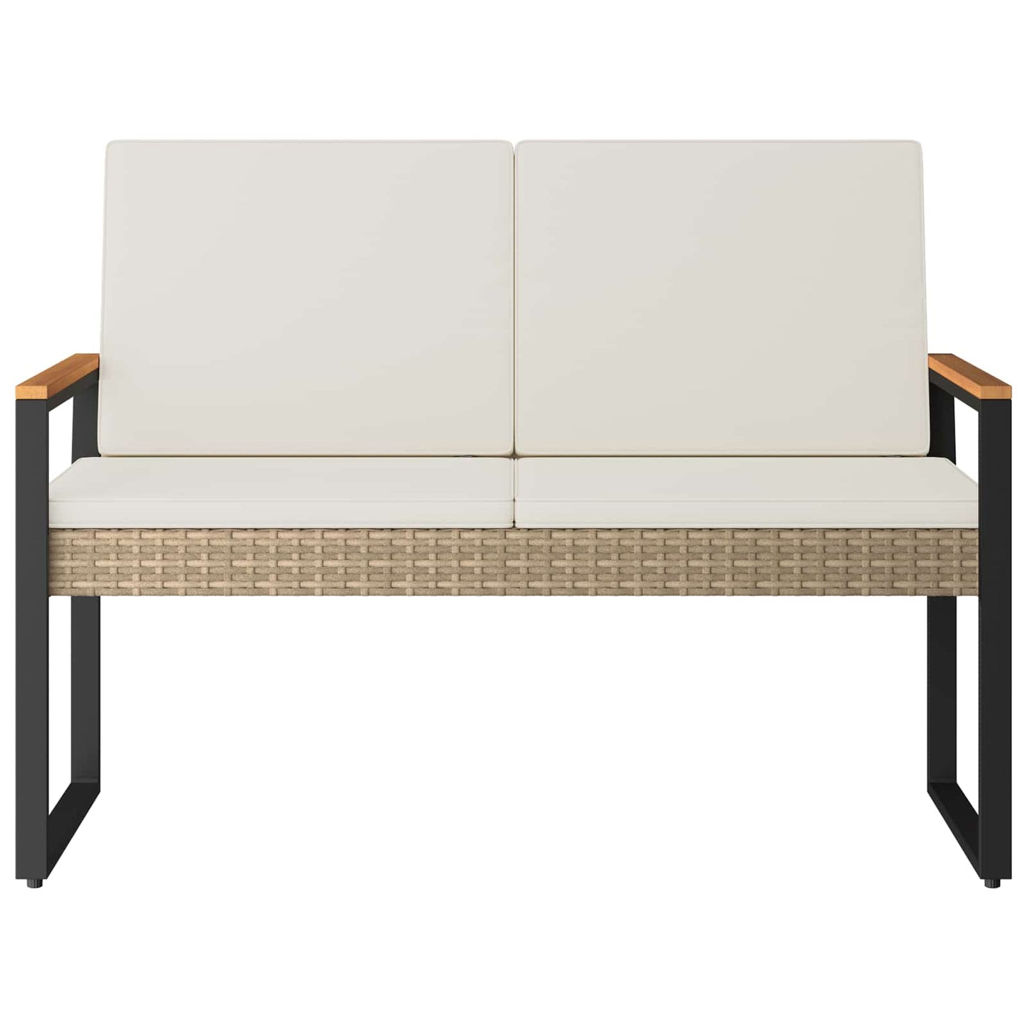 Bank Outdoor 2 -Seater 107 x 61 x 80 cm Poly-Rattan Rechteckig