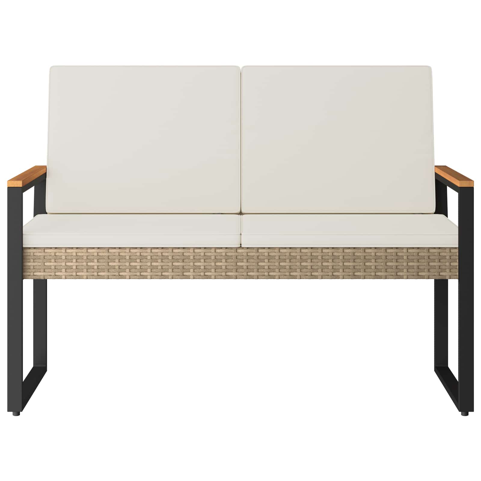 Bank Outdoor 2 -Seater 107 x 61 x 80 cm Poly-Rattan Rechteckig