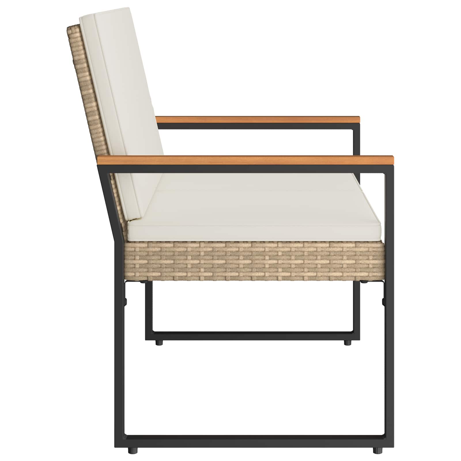 Bank Outdoor 2 -Seater 107 x 61 x 80 cm Poly-Rattan Rechteckig