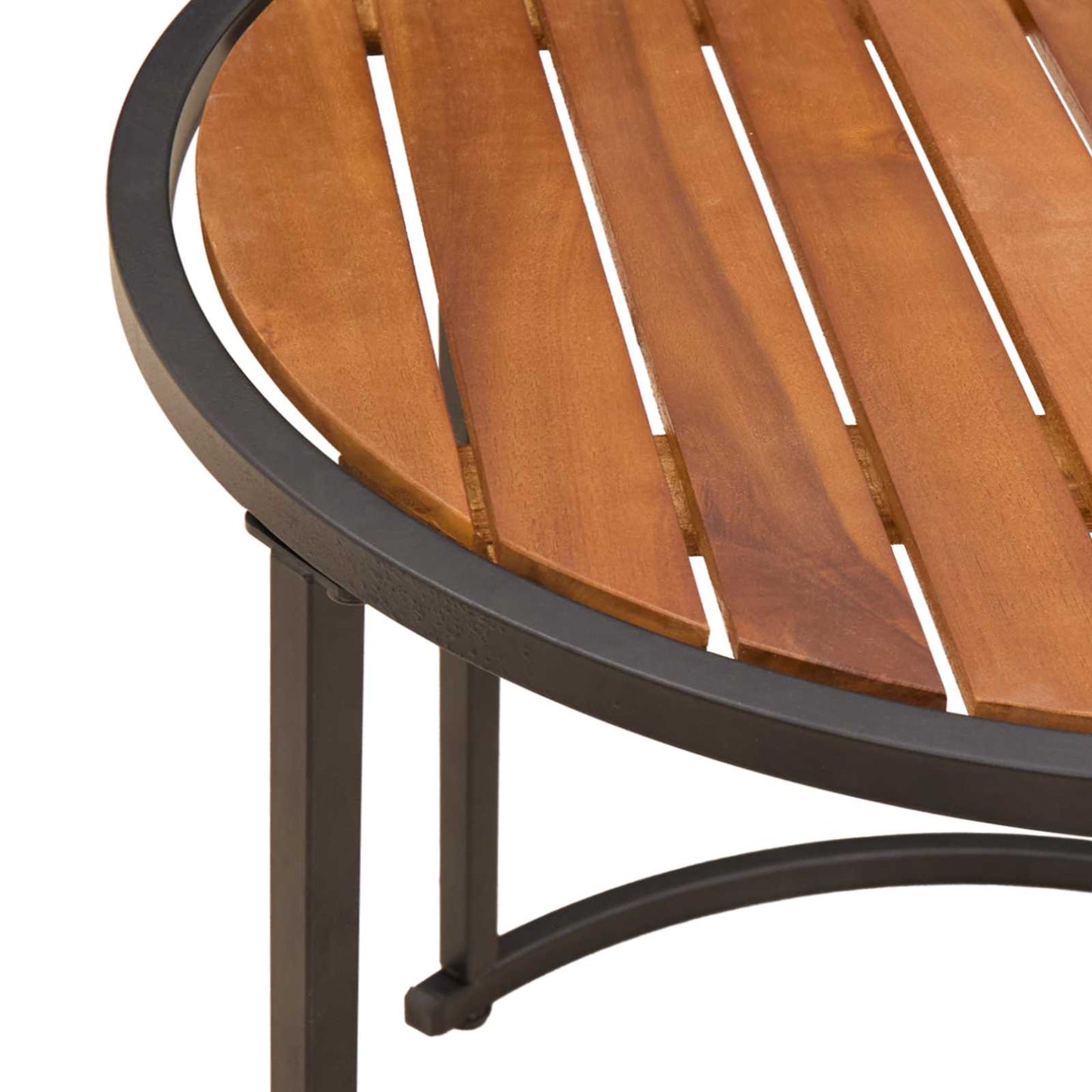 Kaffeetisch Set 2 stk. Natürlich und Schwarz 55 x 55 x 45 cm