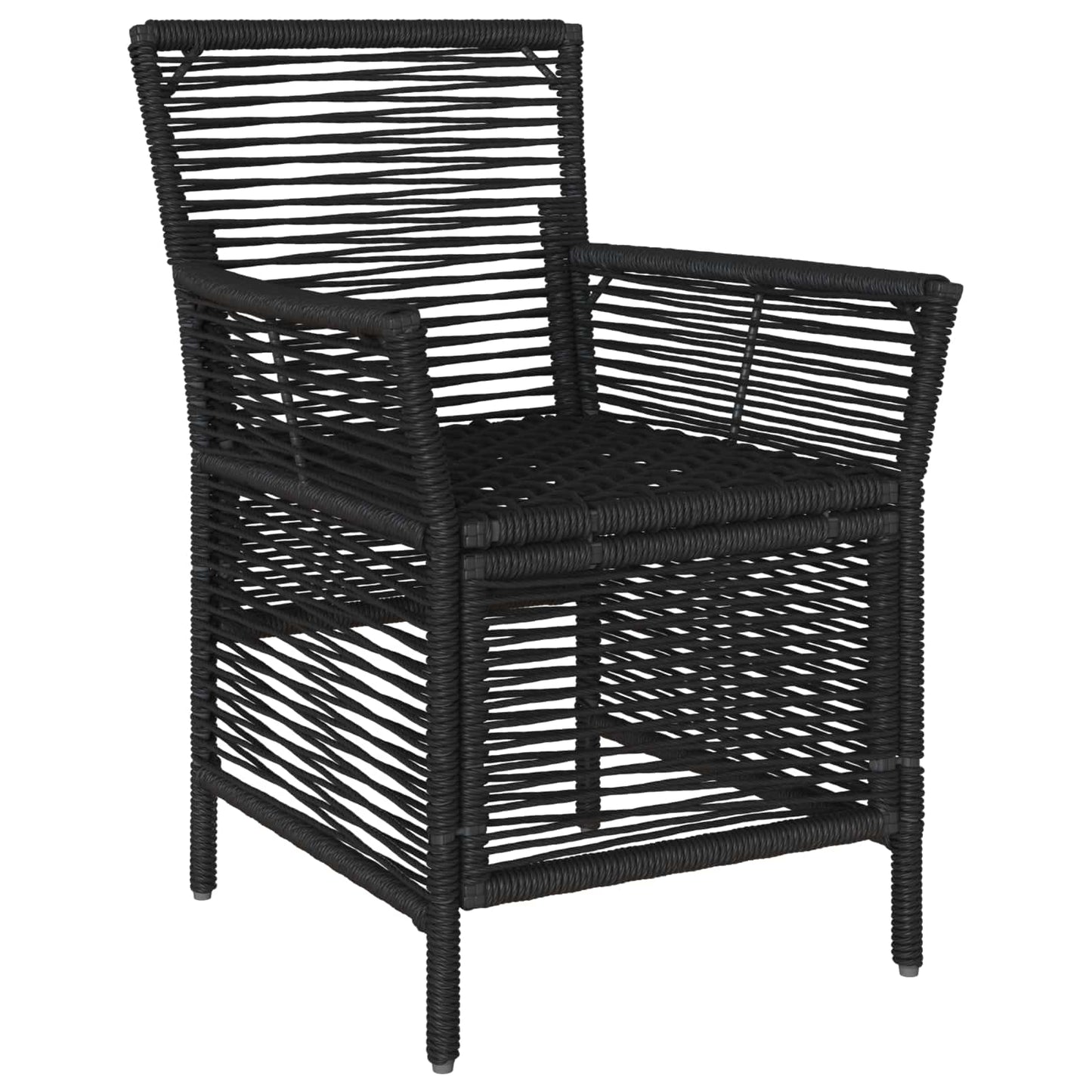Gartenstuhl 2 Stk. Schwarz und Creme Poly-Rattan