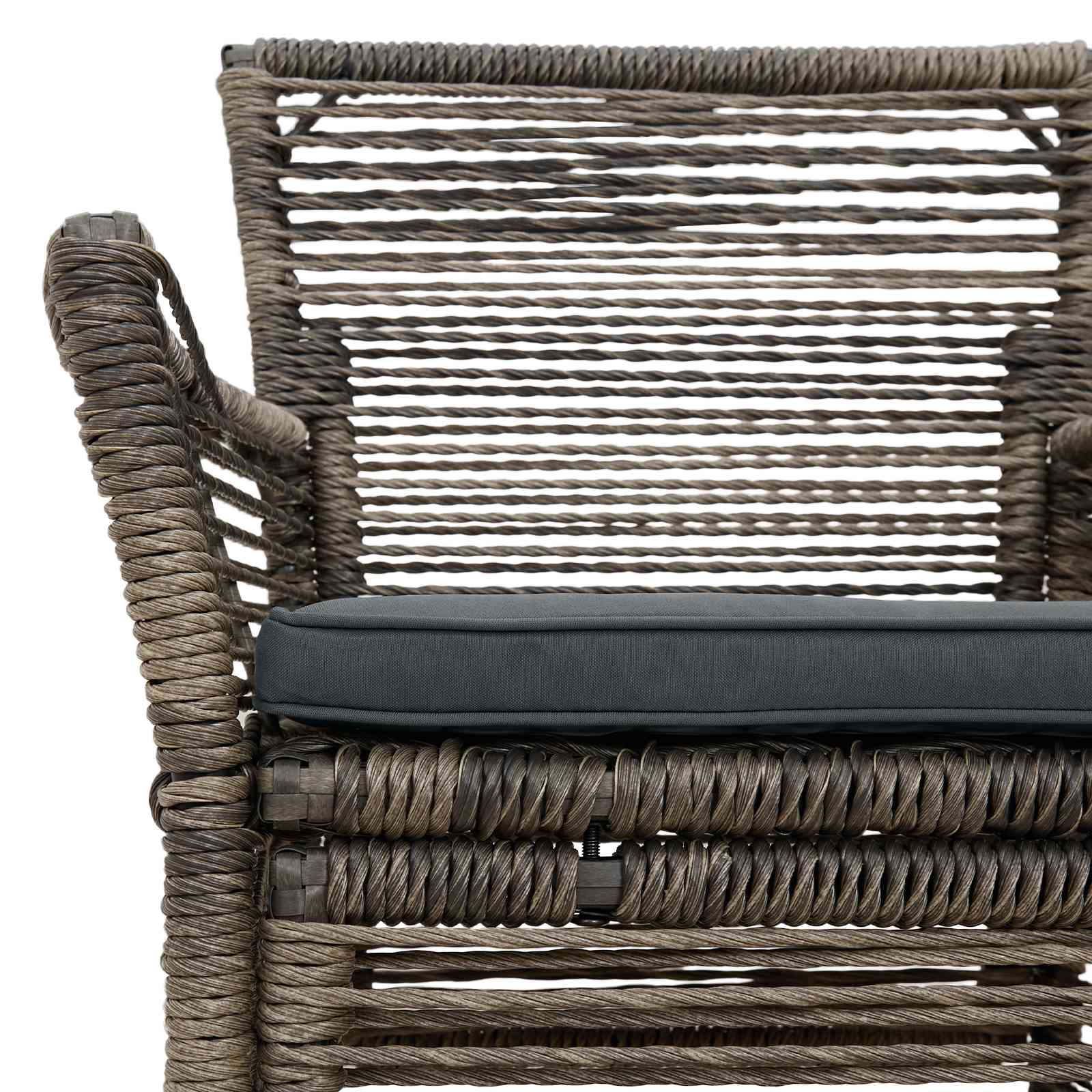Gartenstuhl 2 Stk. Grau und Dunkelgrau Poly-Rattan
