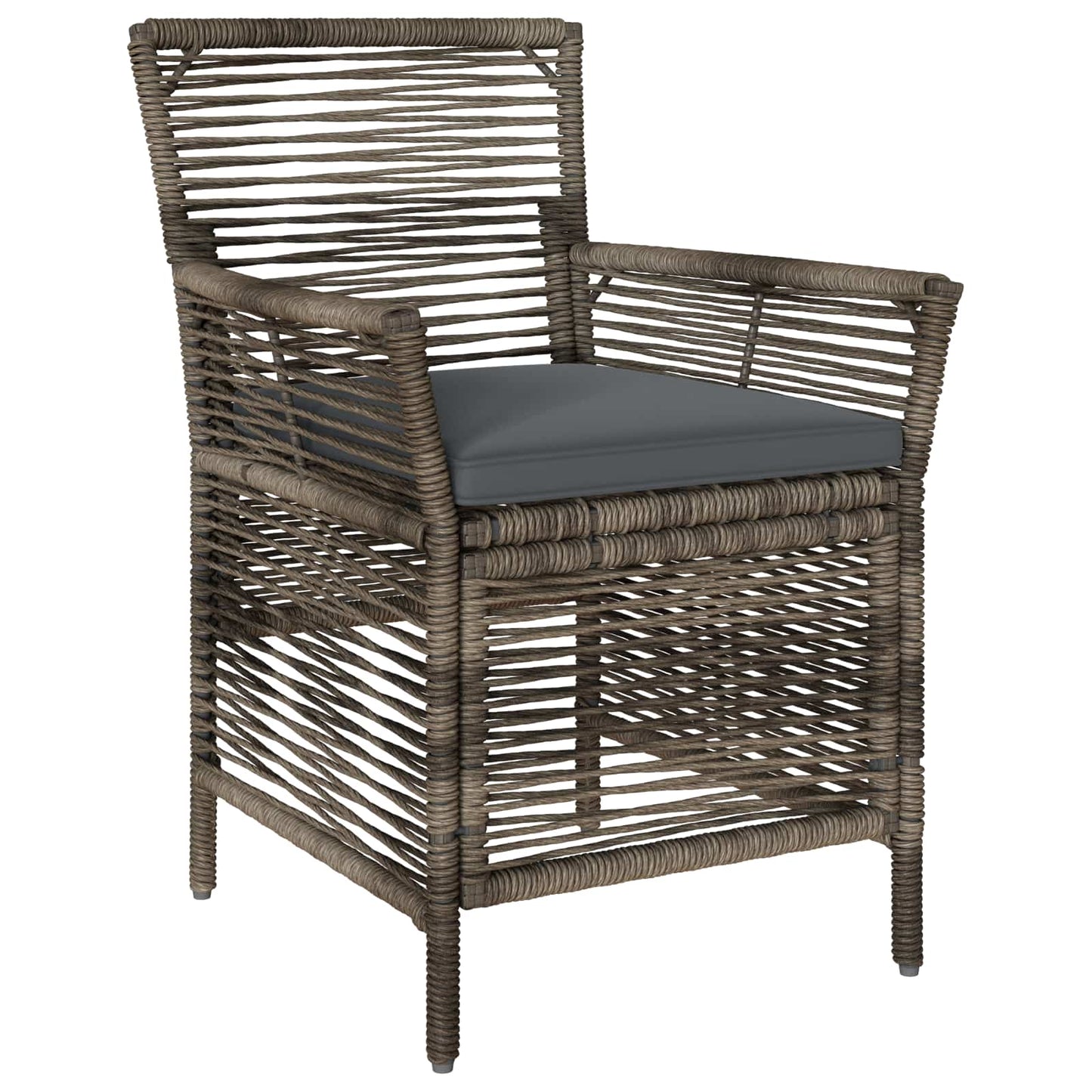 Gartenstuhl 2 Stk. Grau und Dunkelgrau Poly-Rattan