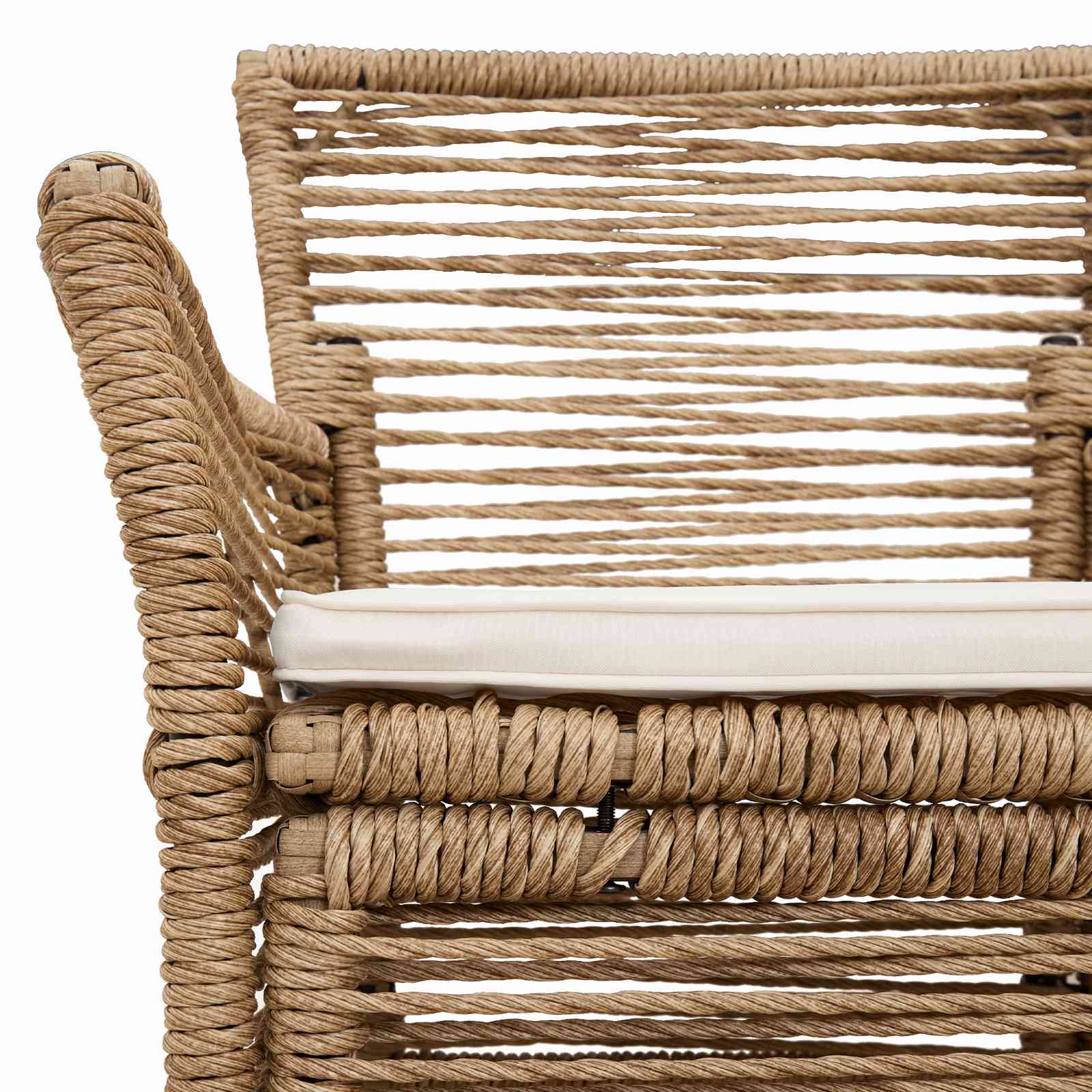 Gartenstuhl 2 Stk. Beige und Creme Poly-Rattan