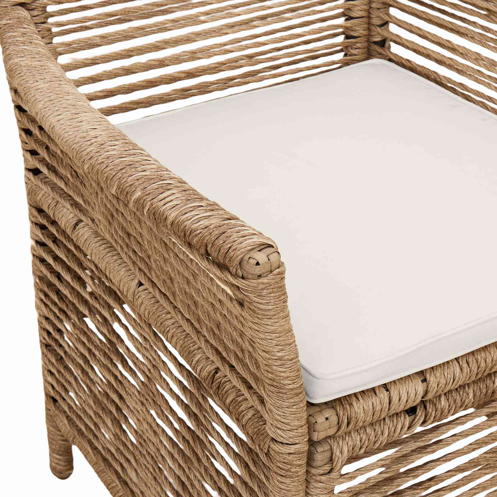 Gartenstuhl 2 Stk. Beige und Creme Poly-Rattan