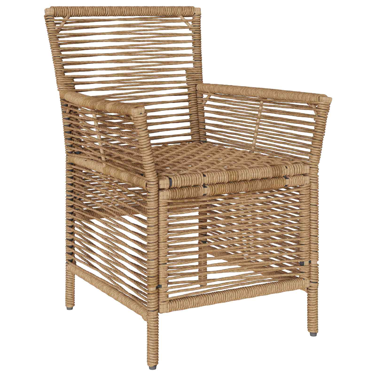 Gartenstuhl 2 Stk. Beige und Creme Poly-Rattan