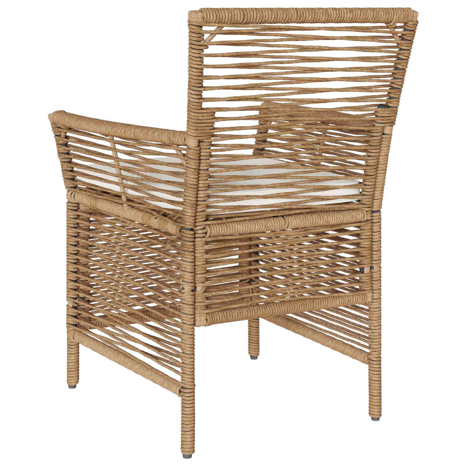 Gartenstuhl 2 Stk. Beige und Creme Poly-Rattan