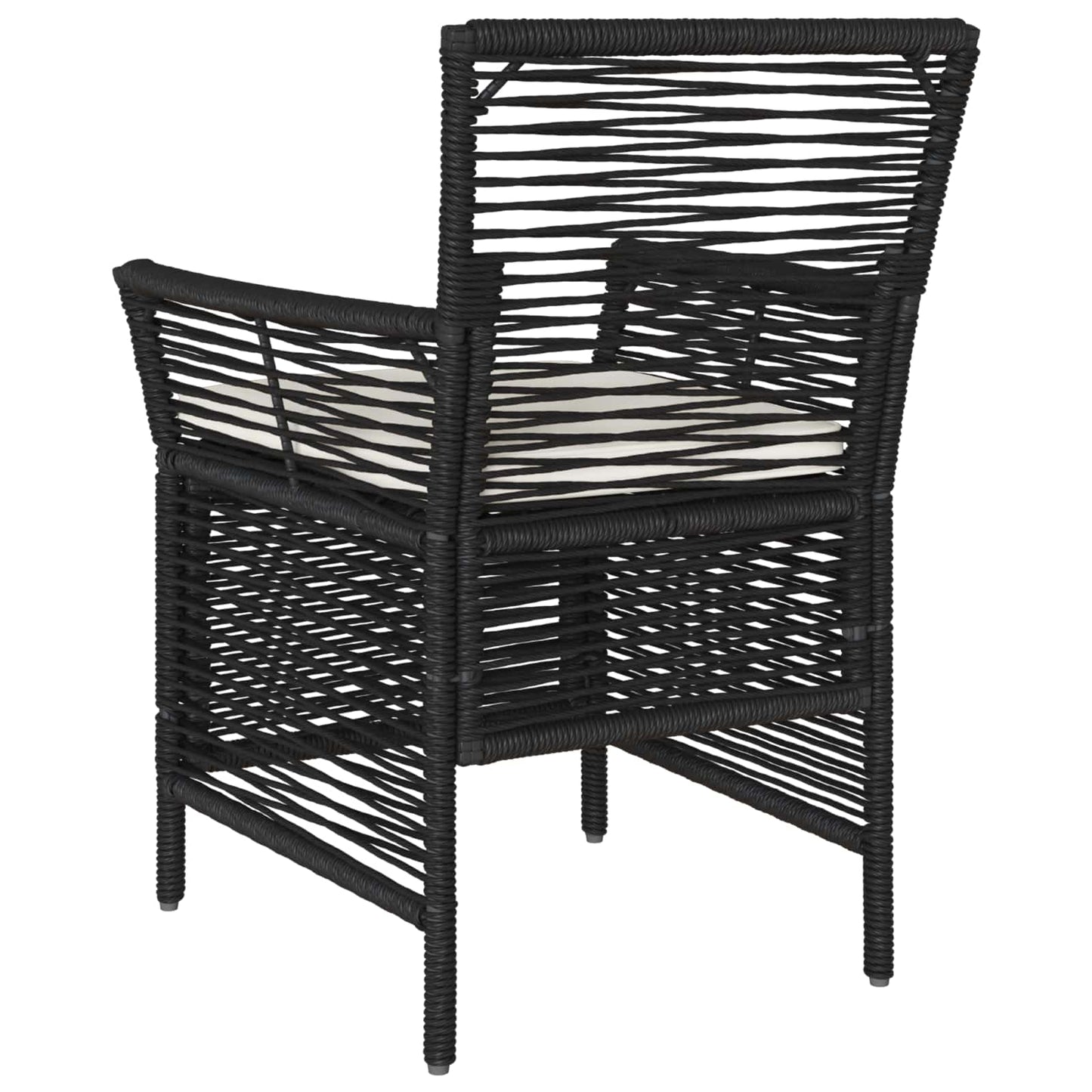 Gartenstuhl 4 Stk. Schwarz und Creme Poly-Rattan