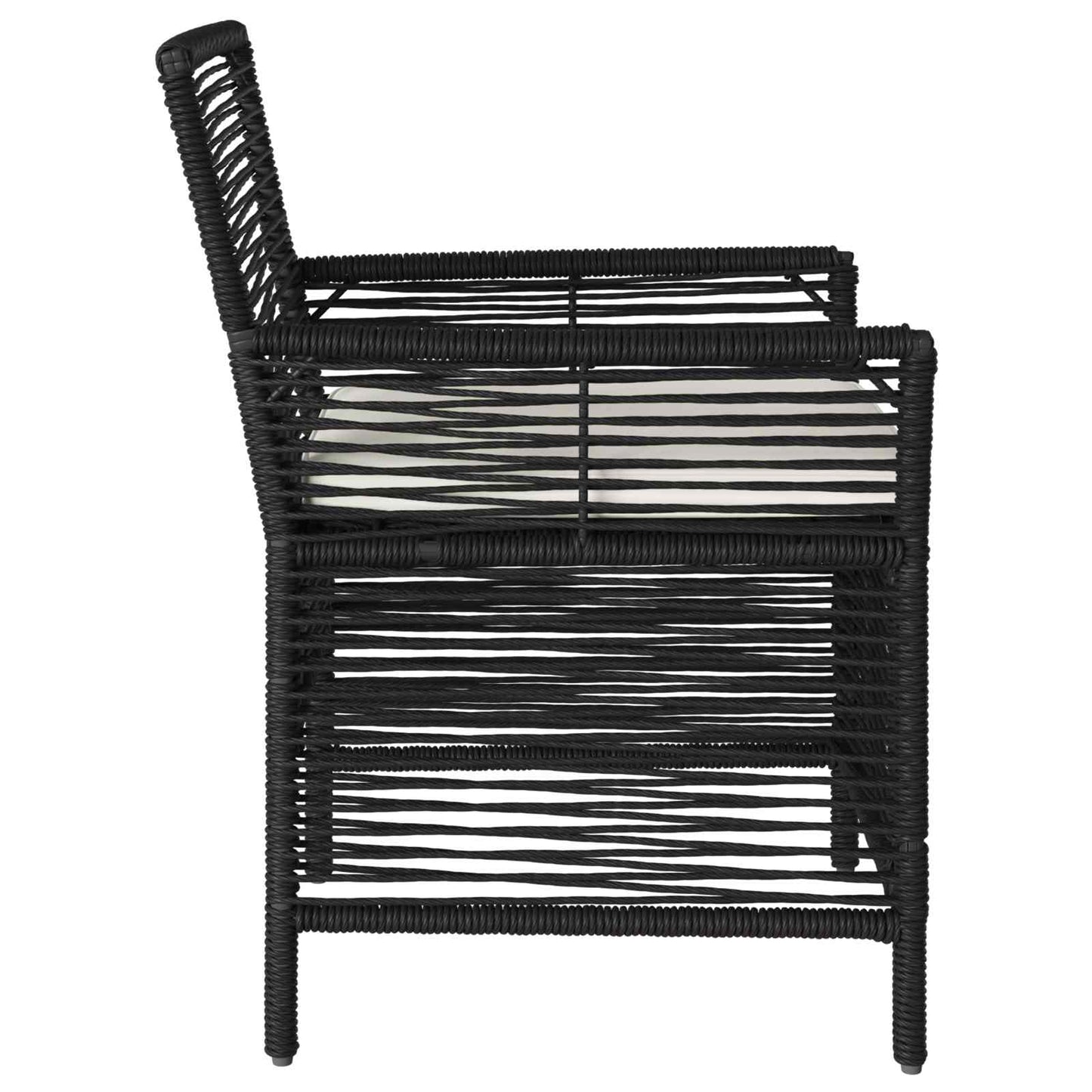 Gartenstuhl 4 Stk. Schwarz und Creme Poly-Rattan