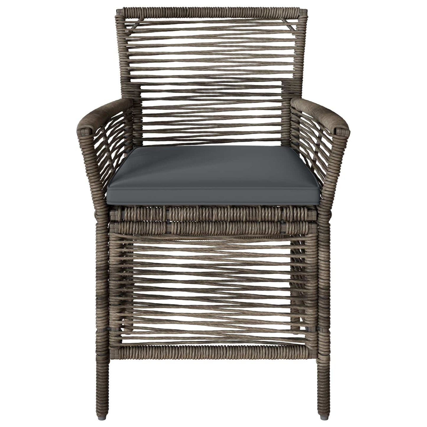 Gartenstuhl 4 Stk. Grau und Dunkelgrau Poly-Rattan