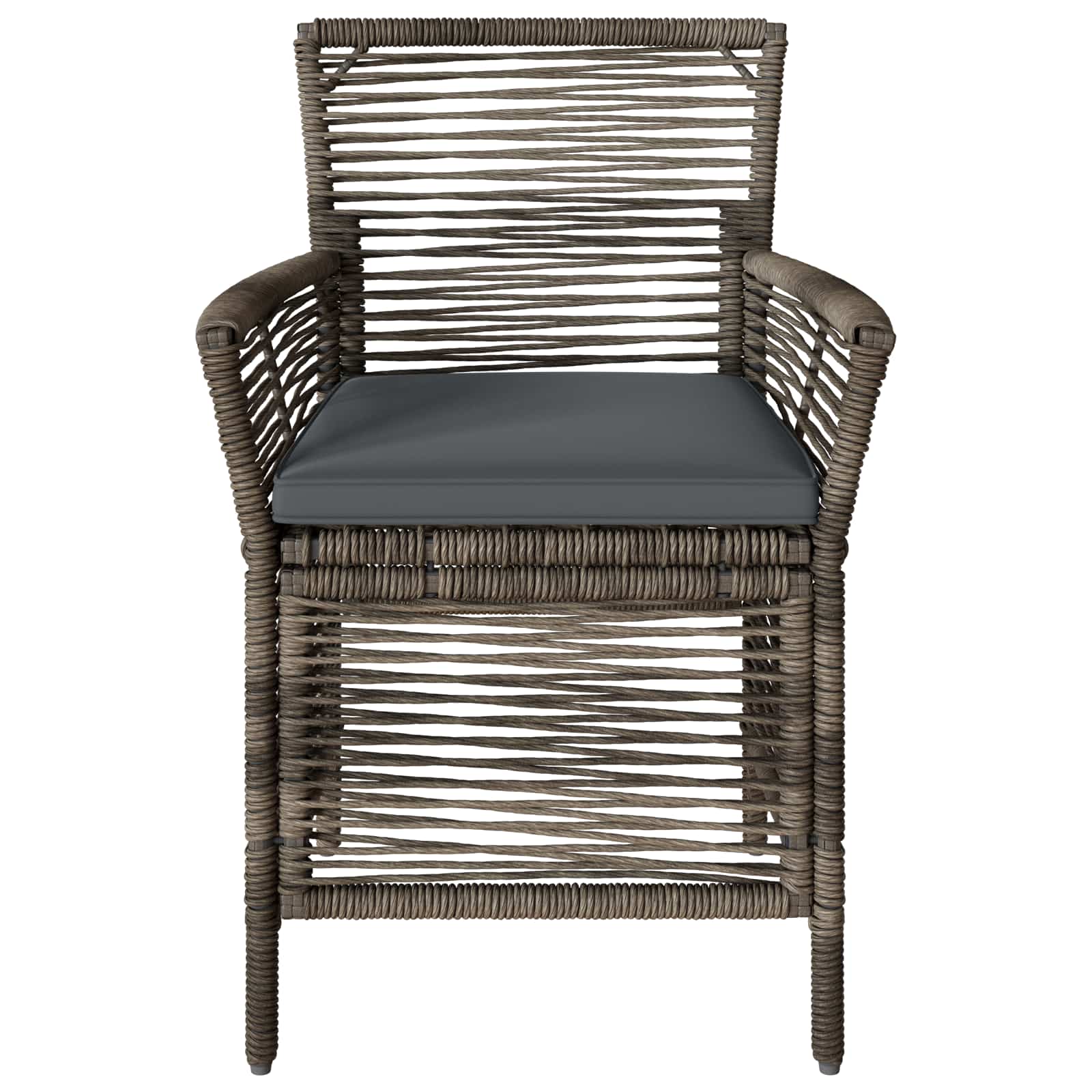 Gartenstuhl 4 stk. Grau und Dunkelgrau Poly-Rattan