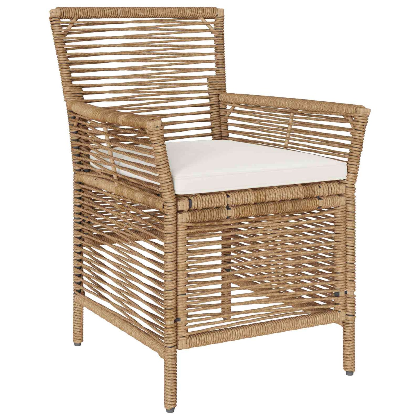 Gartenstuhl 4 stk. Beige und Creme Poly-Rattan