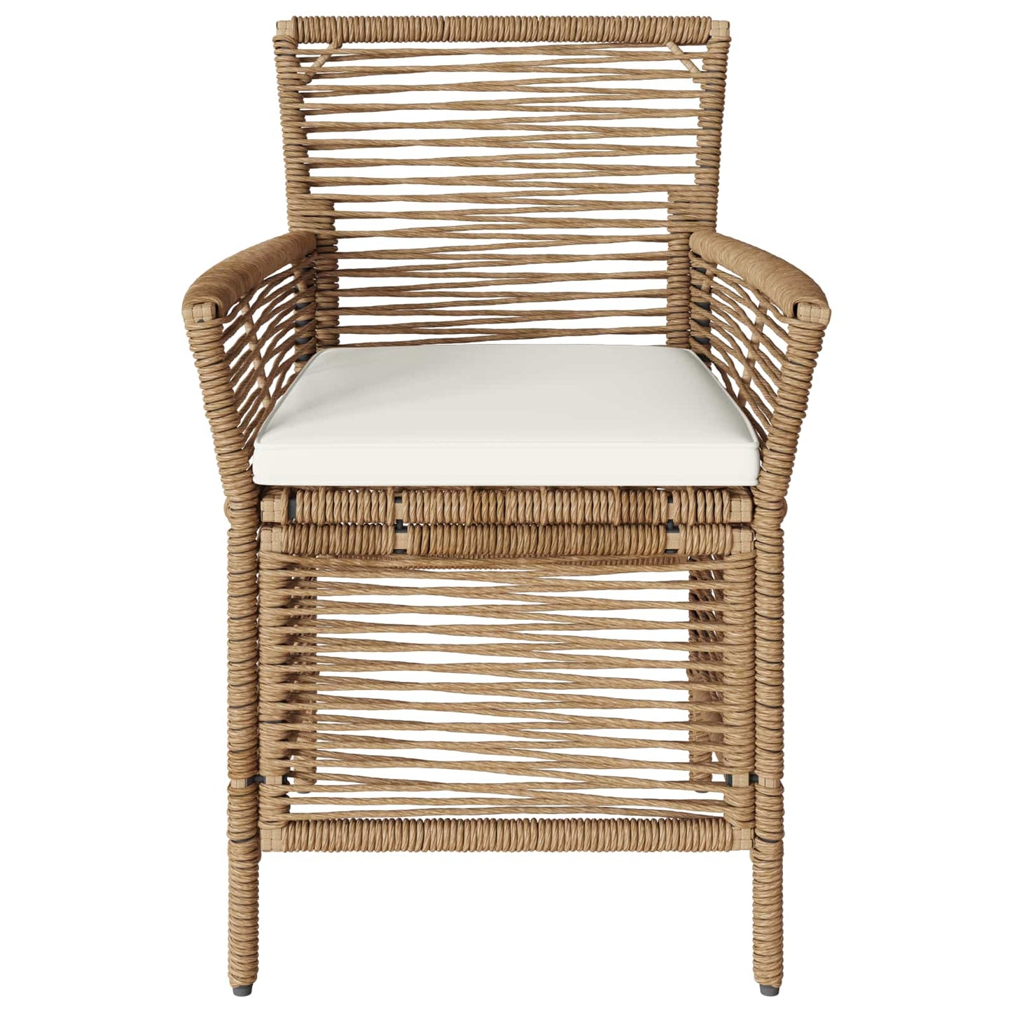 Gartenstuhl 4 Stk. Beige und Creme Poly-Rattan