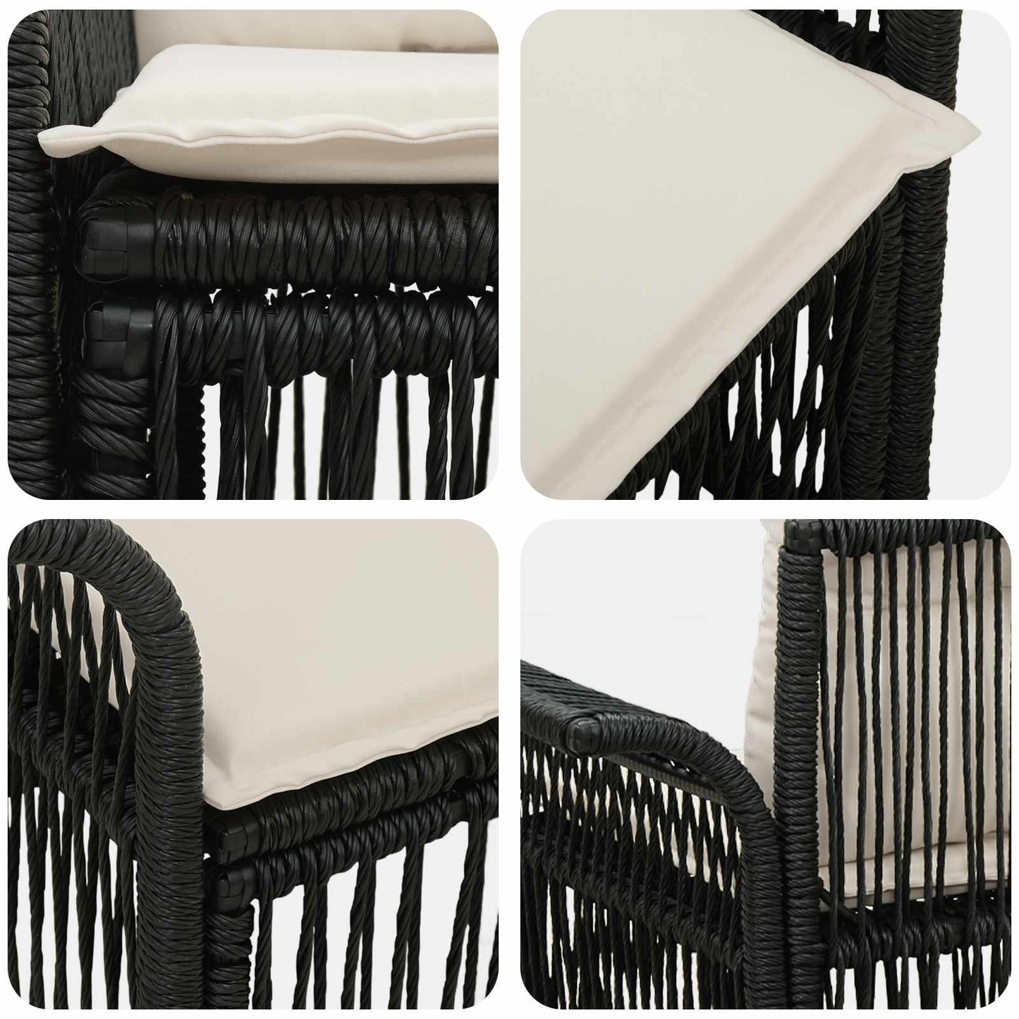 Garten-Sofa 2-Sitzanzahl Schwarz Poly-Rattan