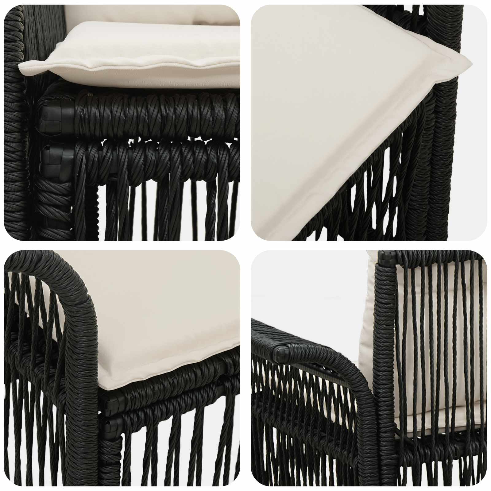 Garten-Sofa 2-Sitzanzahl Schwarz Poly-Rattan