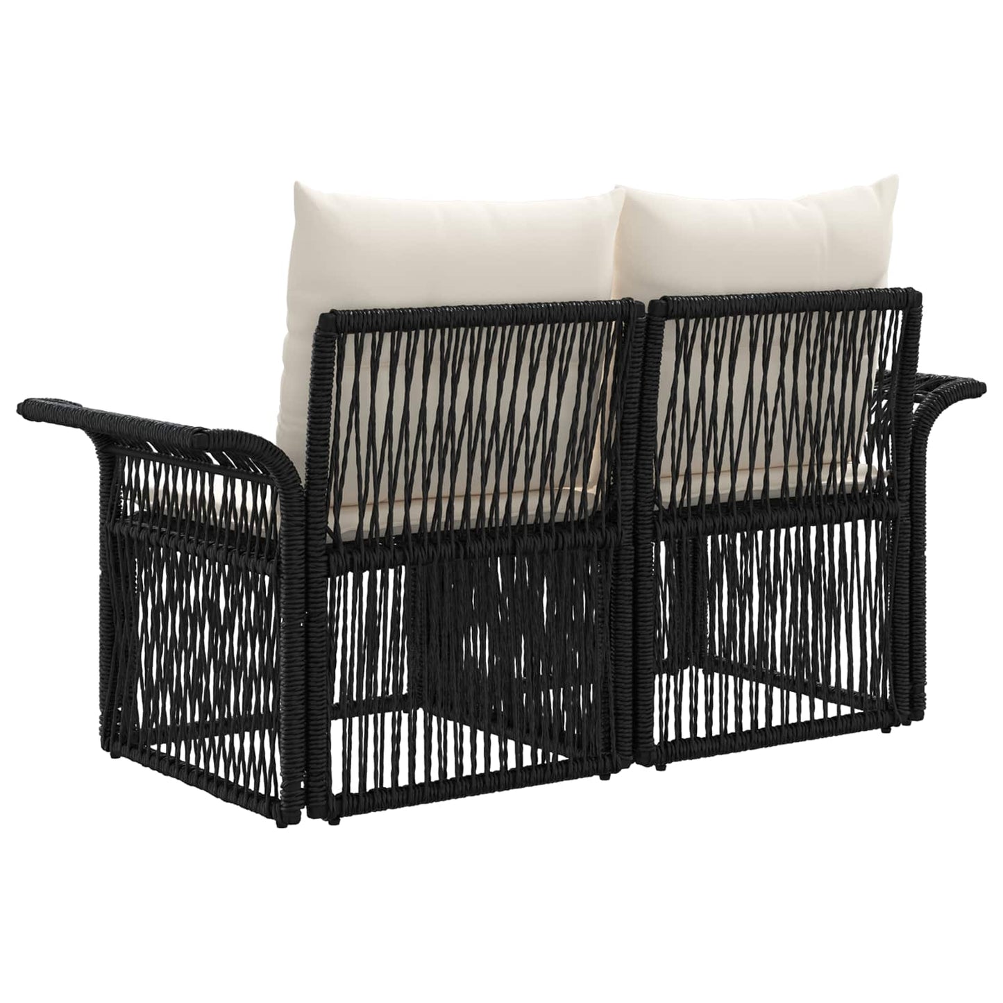 Garten-Sofa 2-Sitzanzahl Schwarz Poly-Rattan