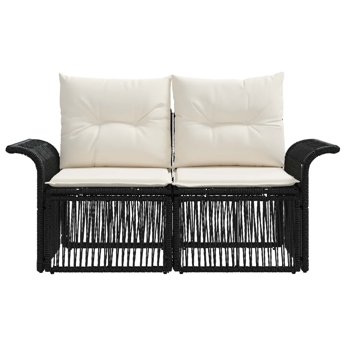 Garten-Sofa 2-Sitzanzahl Schwarz Poly-Rattan