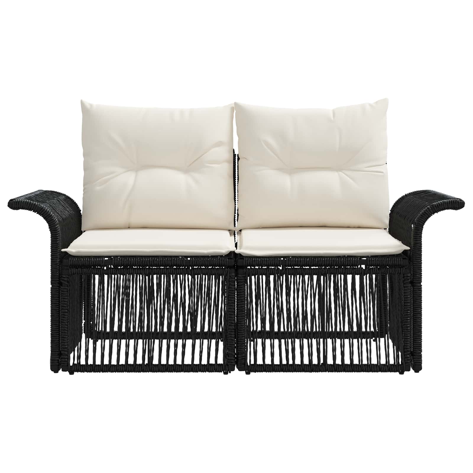 Garten-Sofa 2-Sitzanzahl Schwarz Poly-Rattan