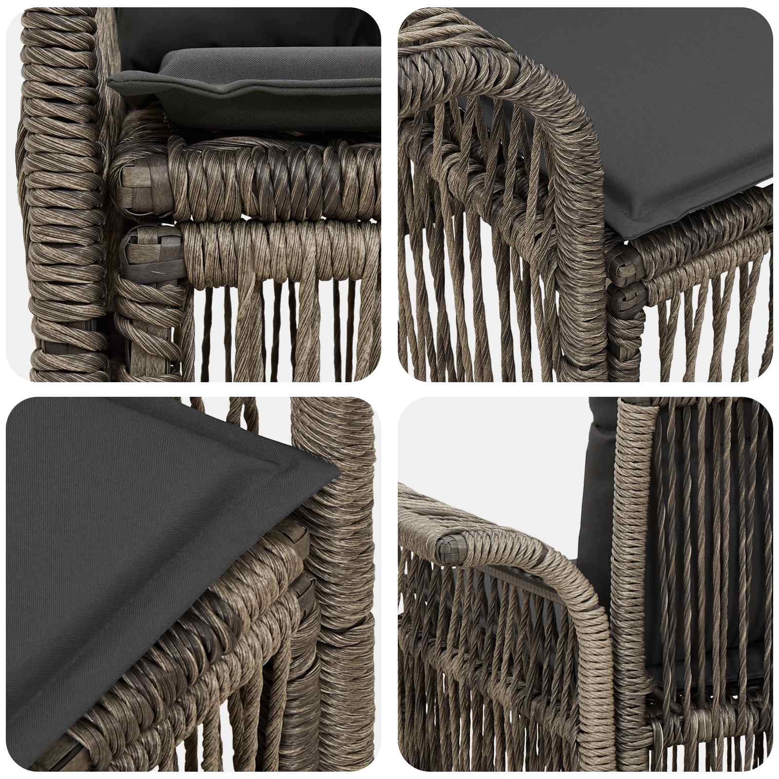 Garten-Sofa 2-Sitzanzahl Grau Poly-Rattan