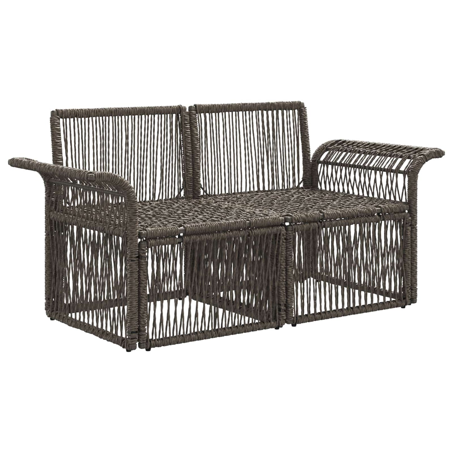 Garten-Sofa 2-Sitzanzahl Grau Poly-Rattan