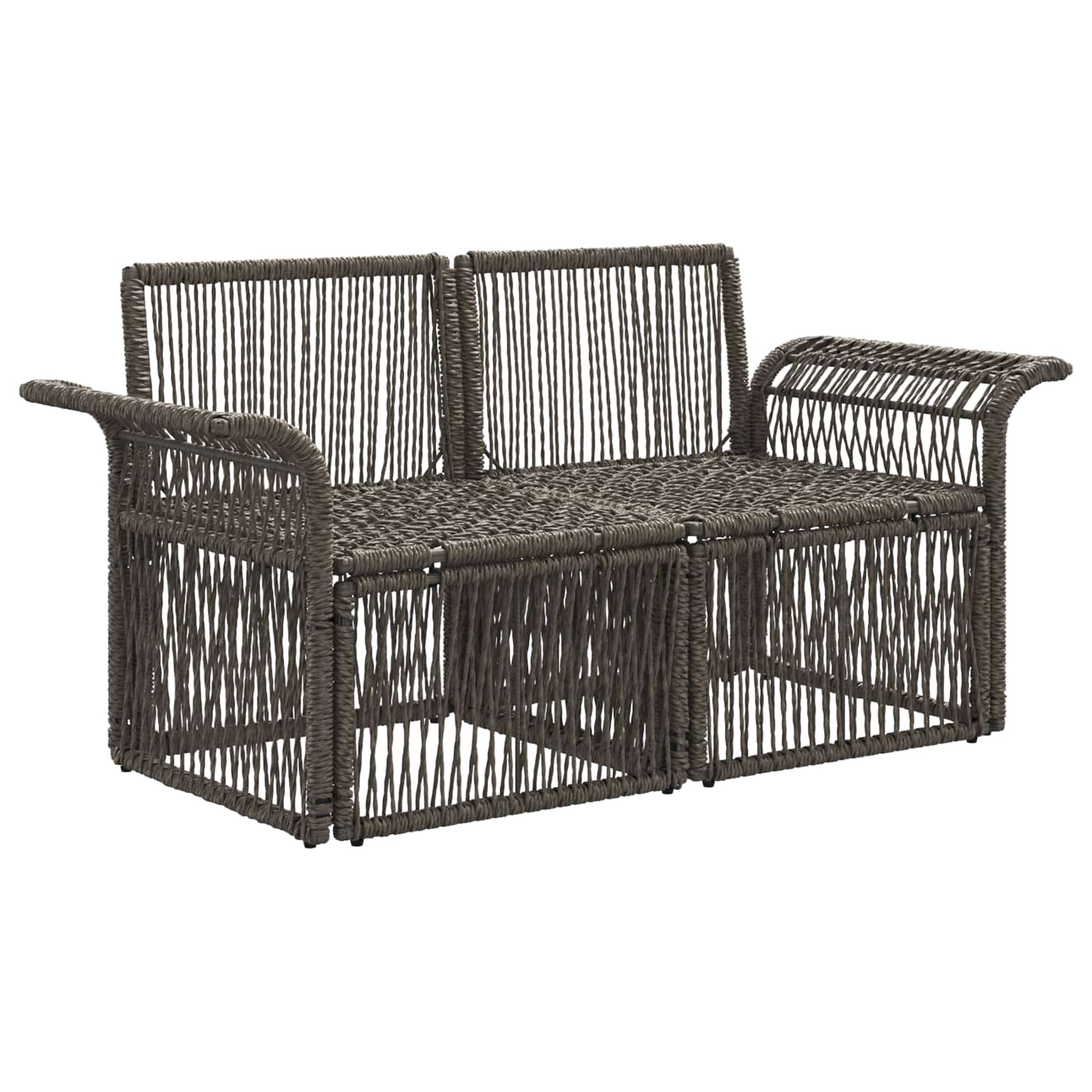 Garten-Sofa 2-Sitzanzahl Grau Poly-Rattan