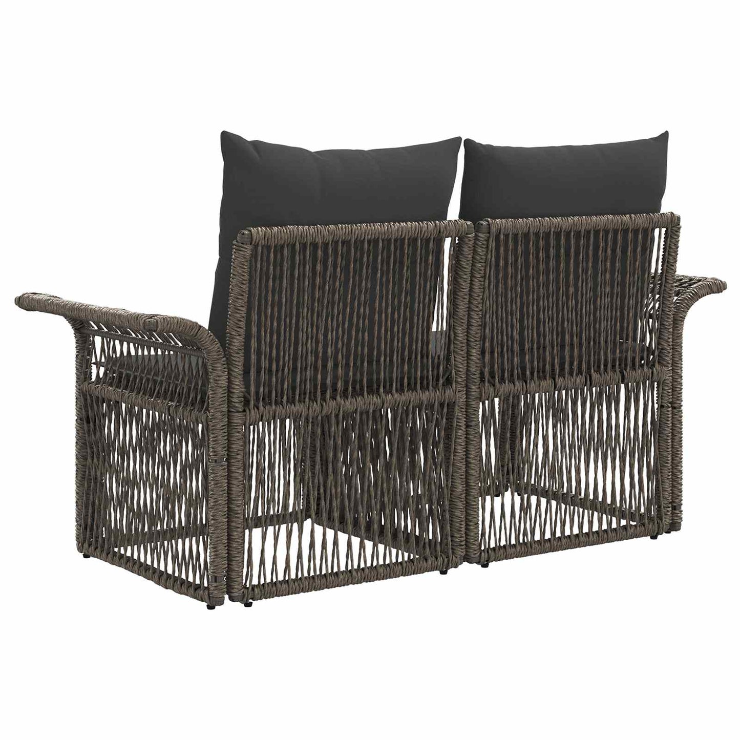Garten-Sofa 2-Sitzanzahl Grau Poly-Rattan
