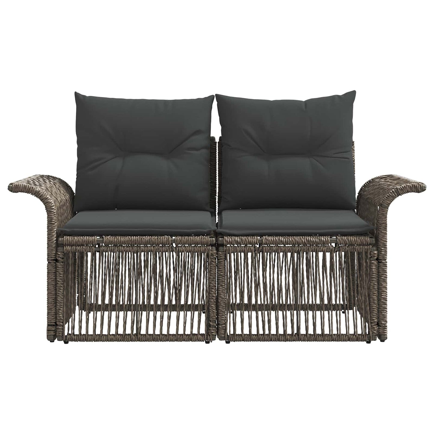 Garten-Sofa 2-Sitzanzahl Grau Poly-Rattan