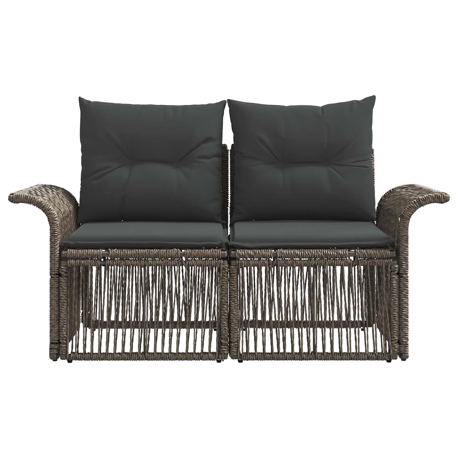 Garten-Sofa 2-Sitzanzahl Grau Poly-Rattan