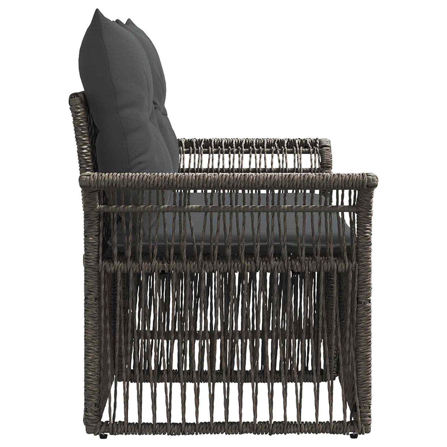 Garten-Sofa 2-Sitzanzahl Grau Poly-Rattan