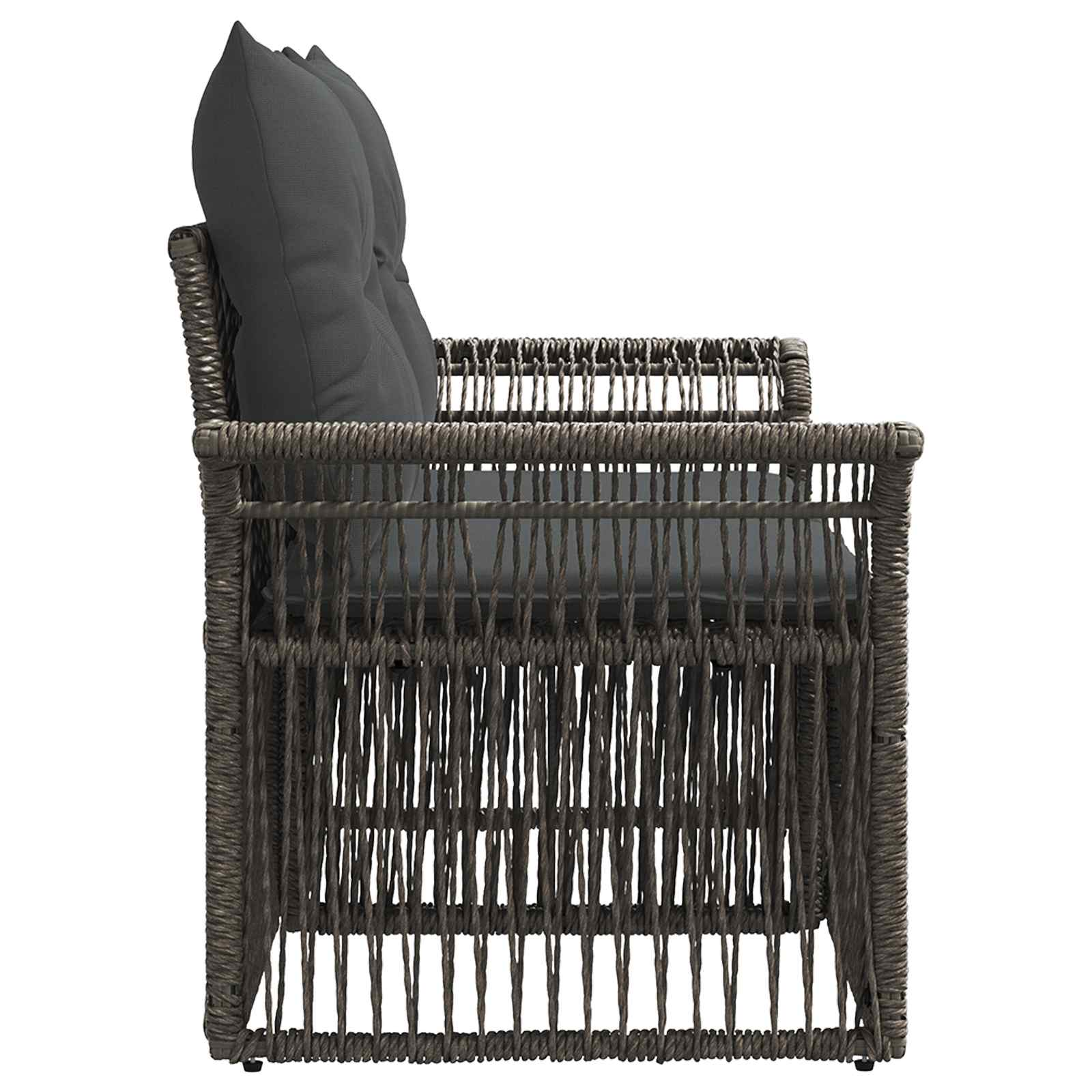 Garten-Sofa 2-Sitzanzahl Grau Poly-Rattan