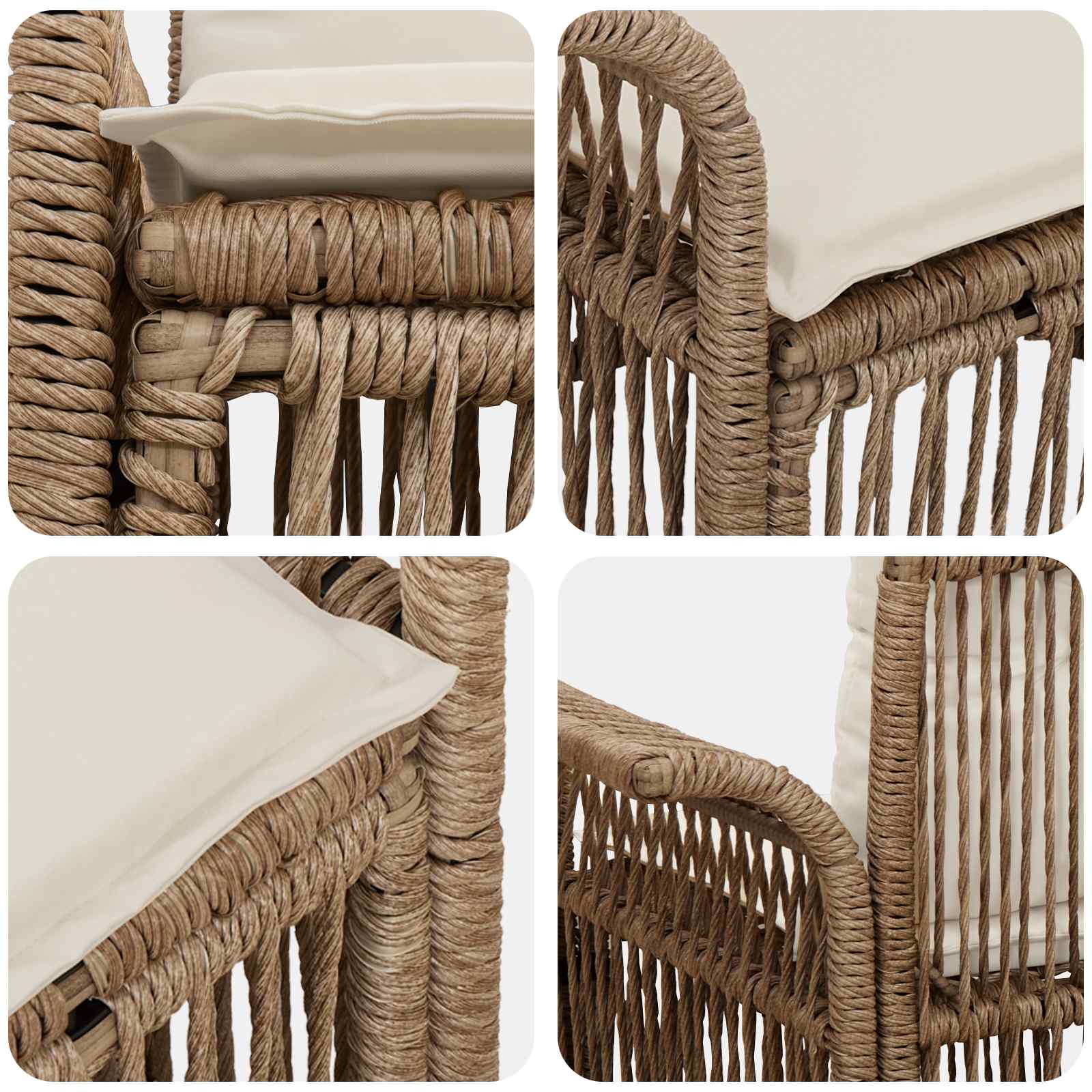 Garten-Sofa 2-Sitzanzahl Beige Poly-Rattan