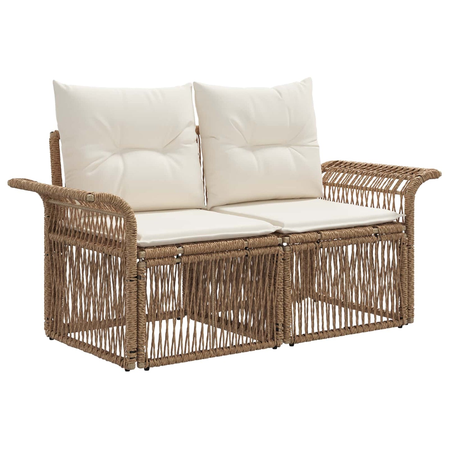 Garten-Sofa 2-Sitzanzahl Beige Poly-Rattan