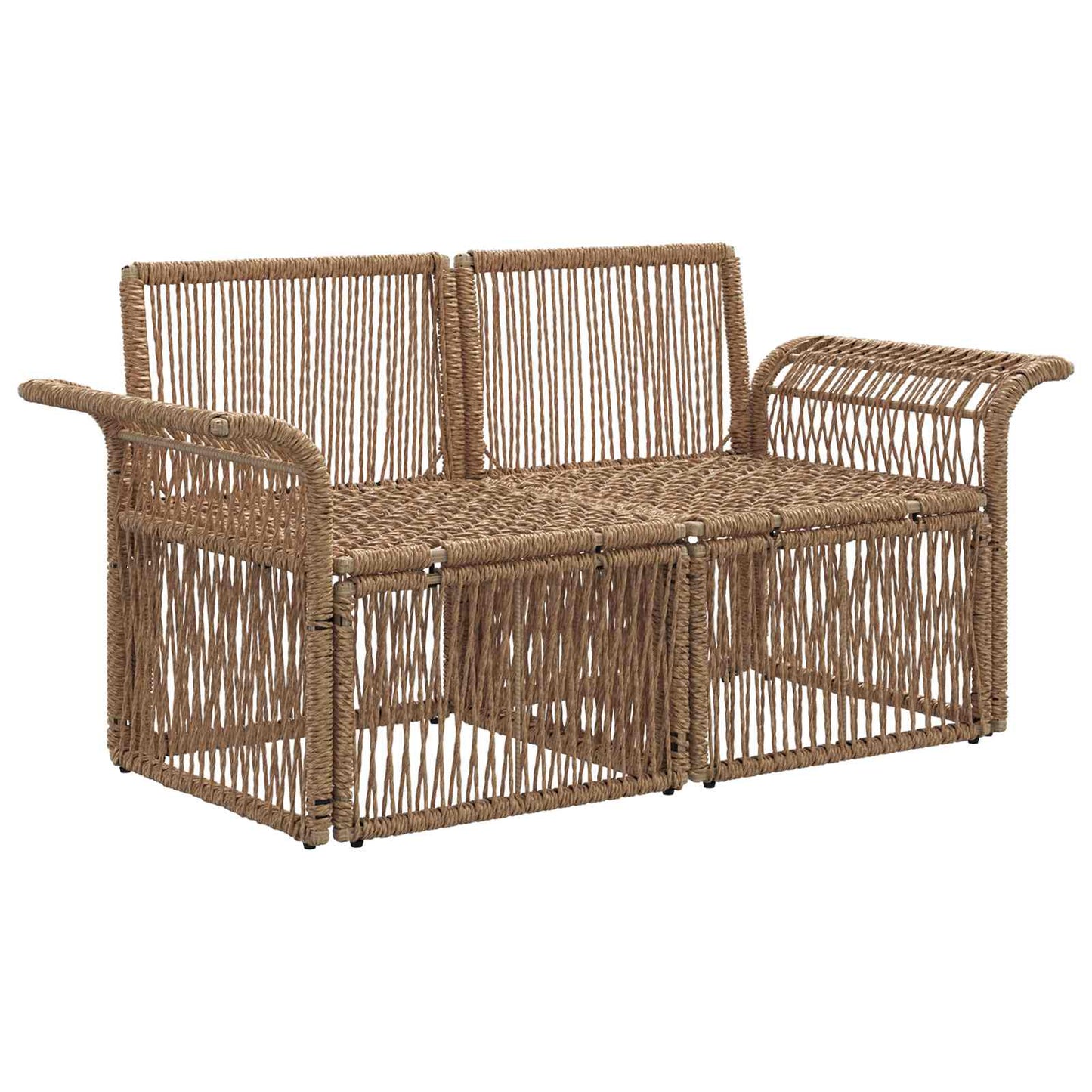 Garten-Sofa 2-Sitzanzahl Beige Poly-Rattan