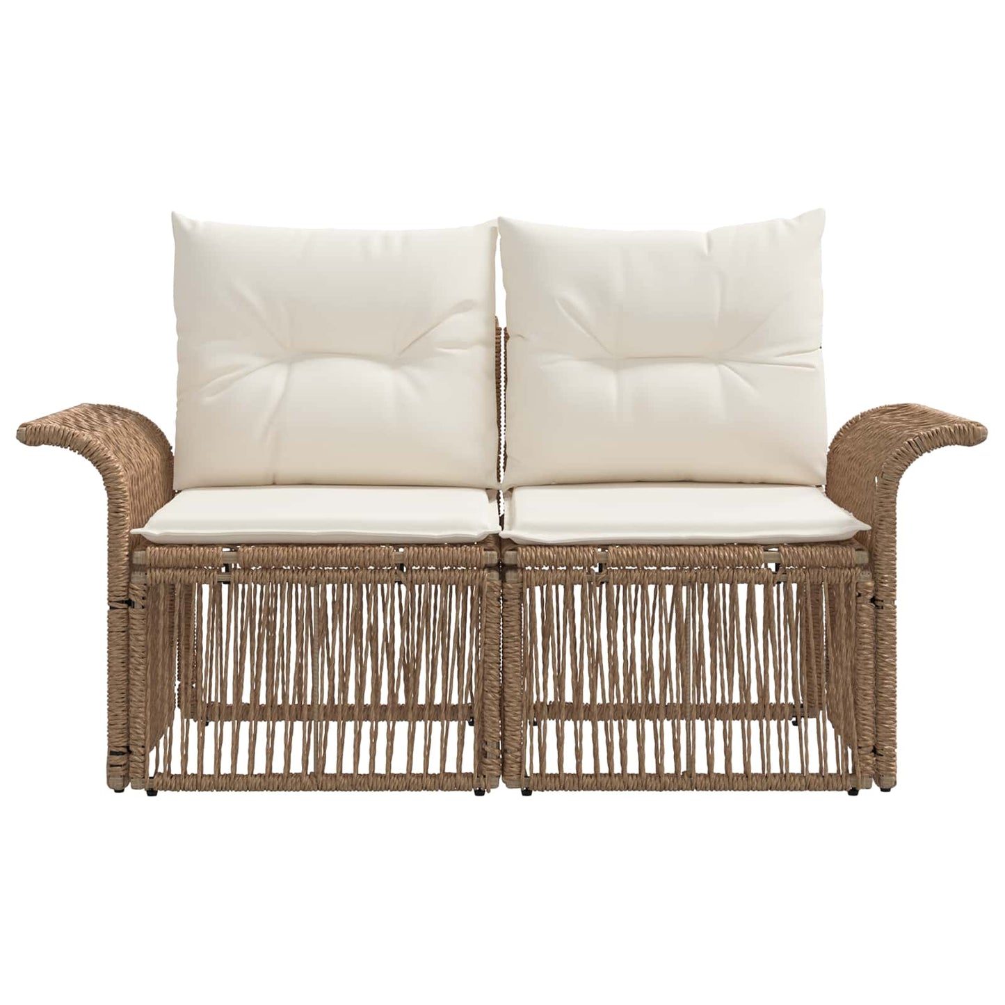 Garten-Sofa 2-Sitzanzahl Beige Poly-Rattan